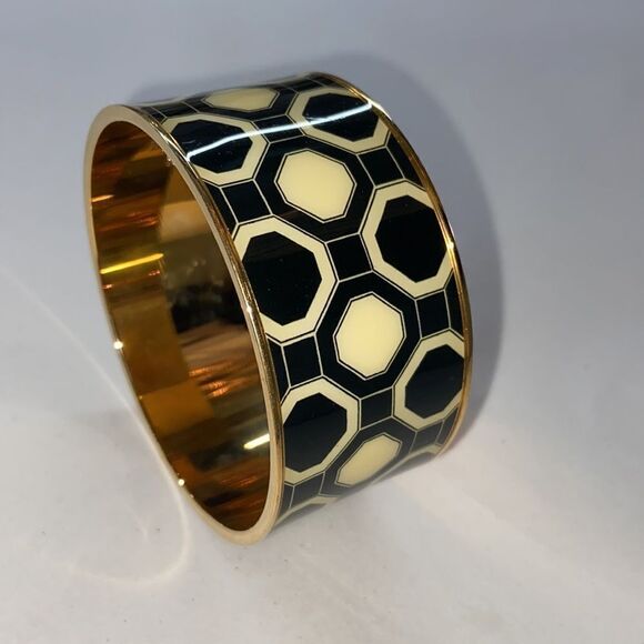 Kate Spade 2012 collection Cream and Black Geometric Bangle Bracelet - Picture 4 of 7